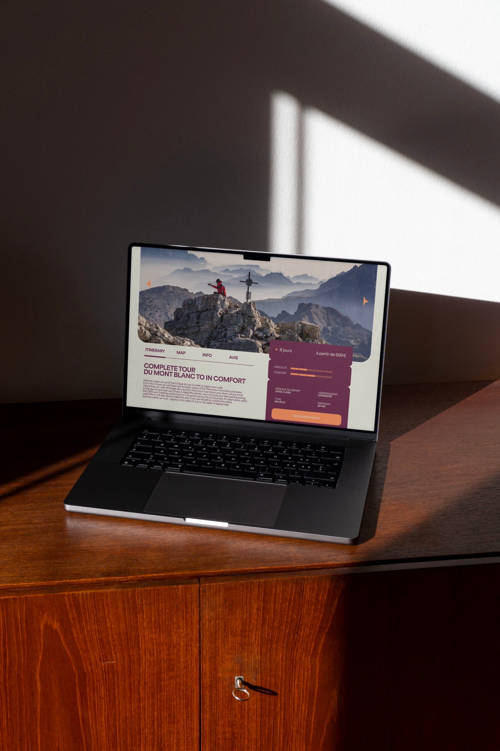 Active Trails website displayed on a laptop