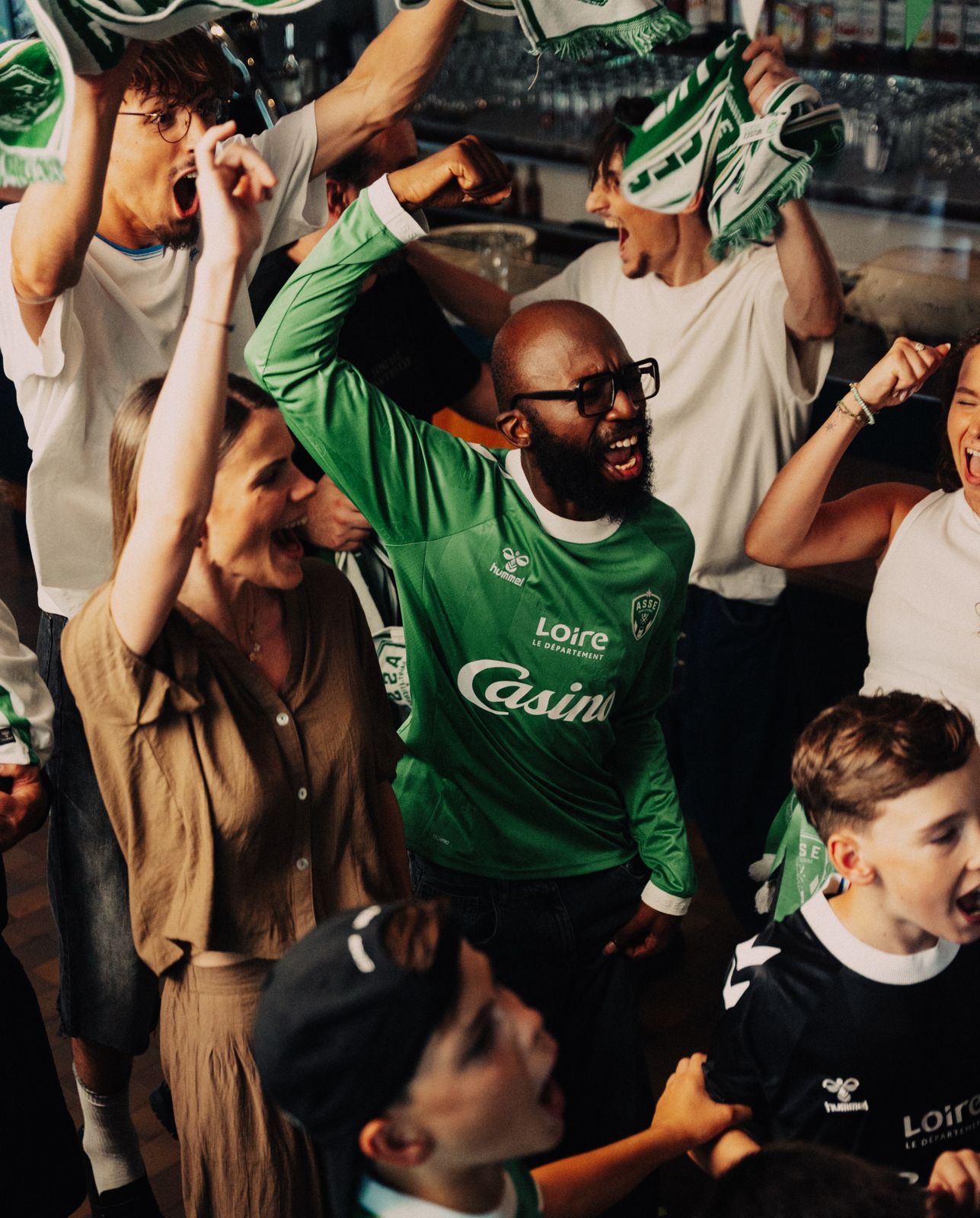 Supporters celebrating the new jersey