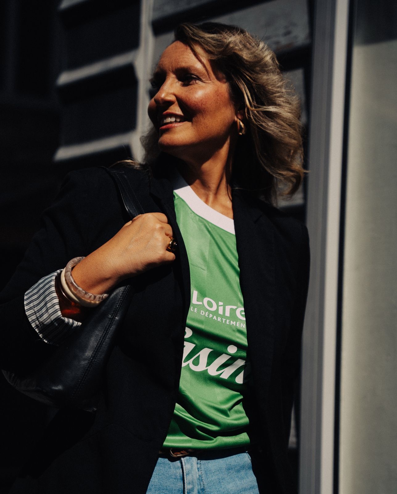 Street portrait wearing the ASSE x Hummel jersey