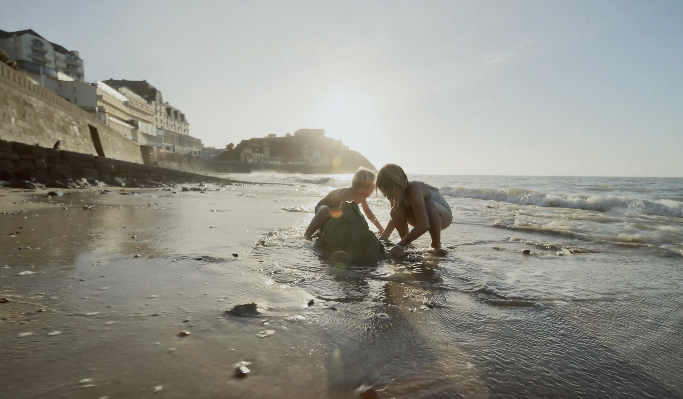 A shared family moment on the coast