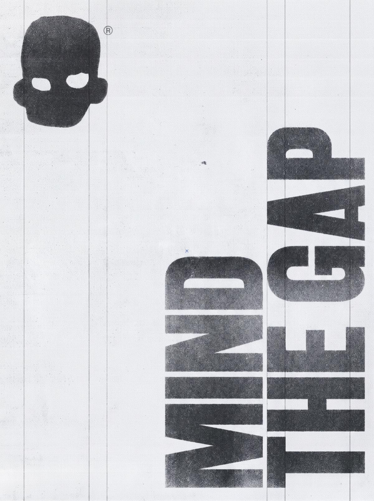 "Mind the gap" poster with the Nobrain mascot
