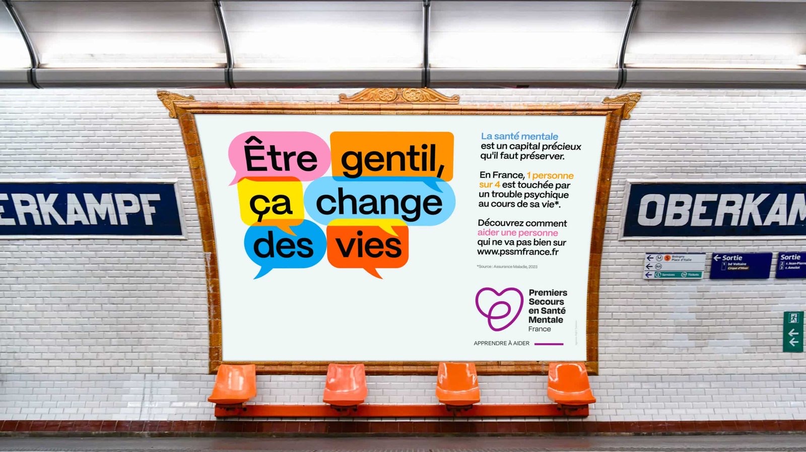 Poster in the Paris metro, Oberkampf station