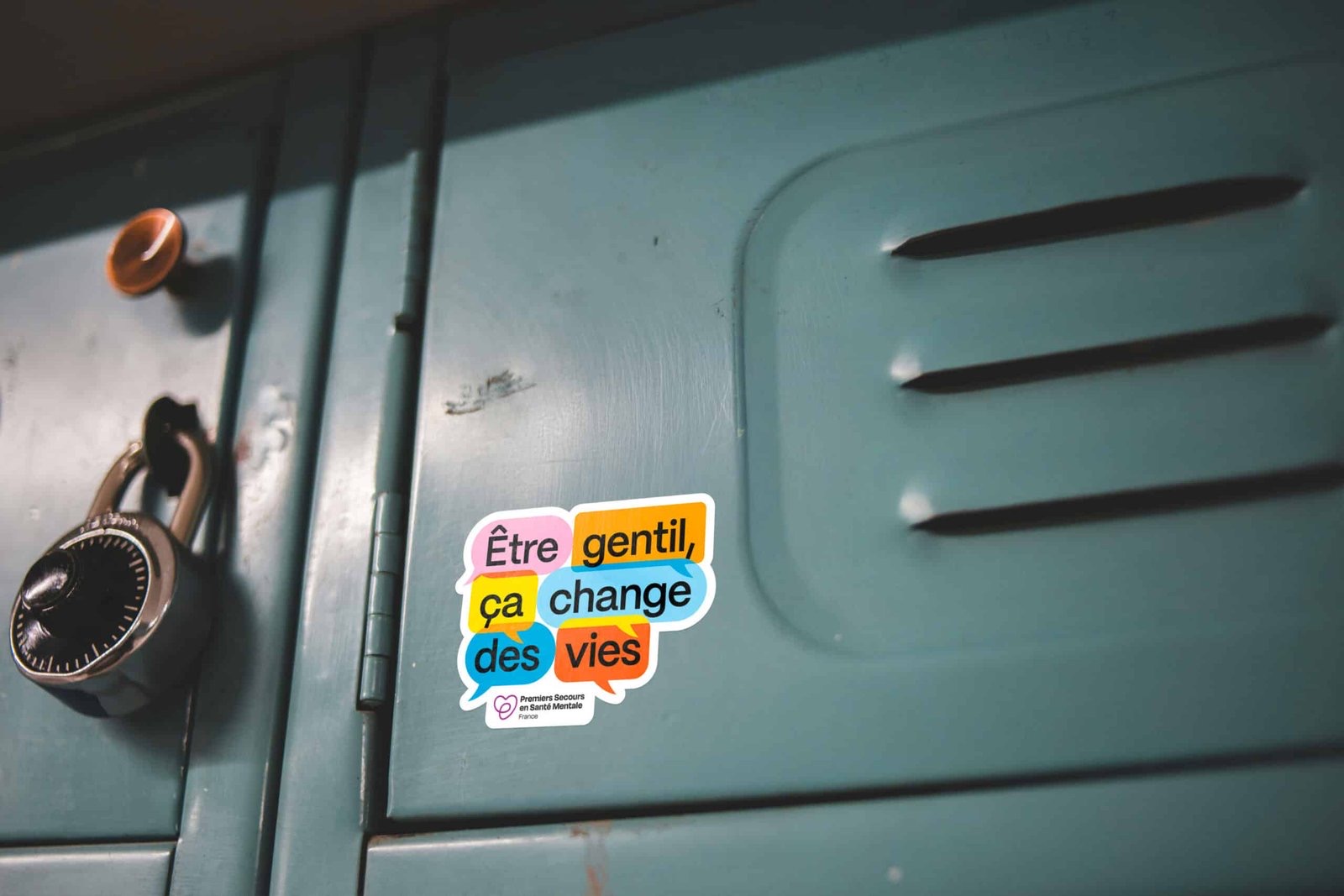 Campaign sticker on a locker
