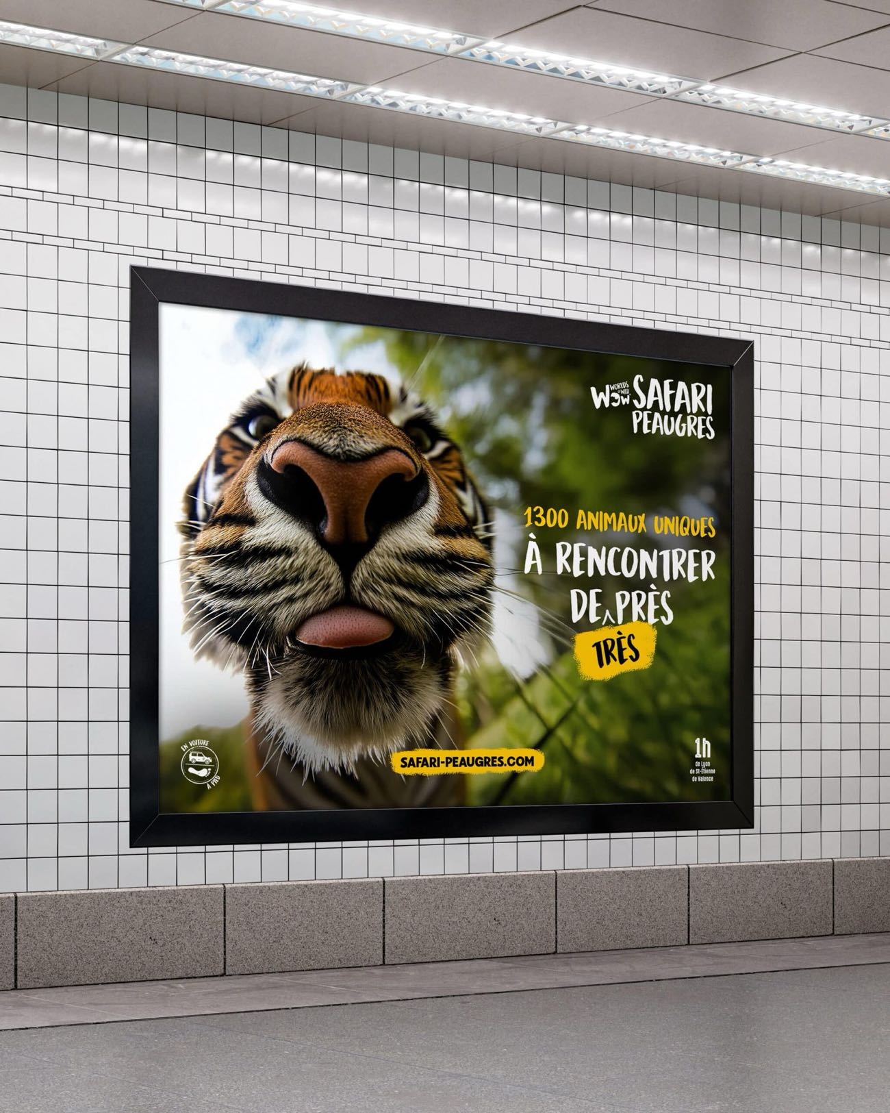 Tiger poster in situ in a metro station